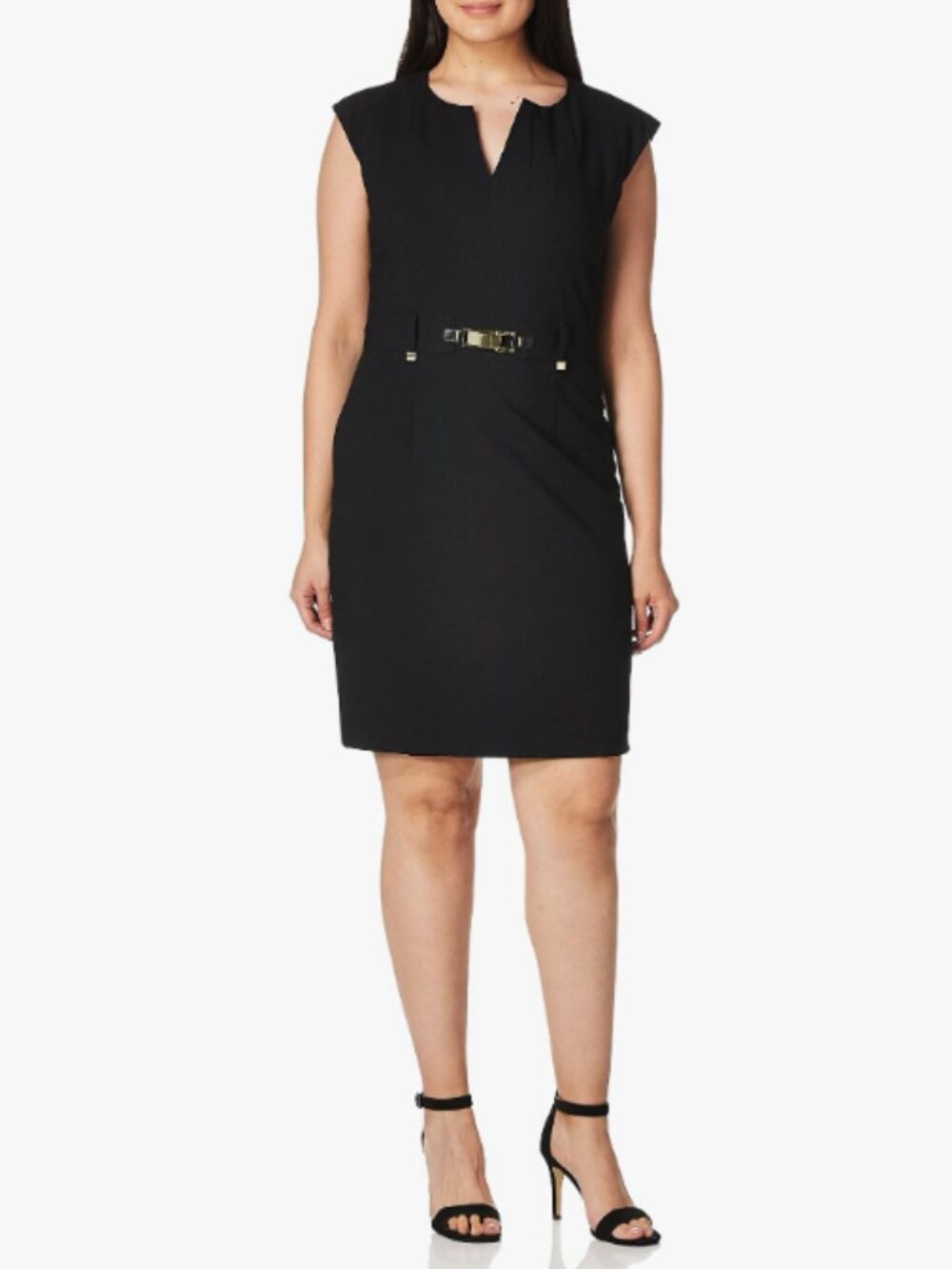 Calvin Klein Women's Shift Dress with Gold-Tone Hardware (1X)